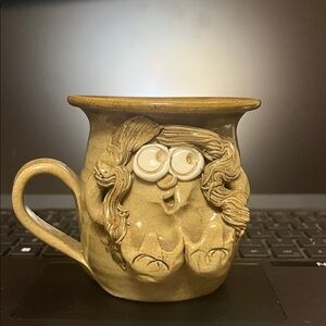 Artisan Ugly Ceramic Mug in Brown 1990s